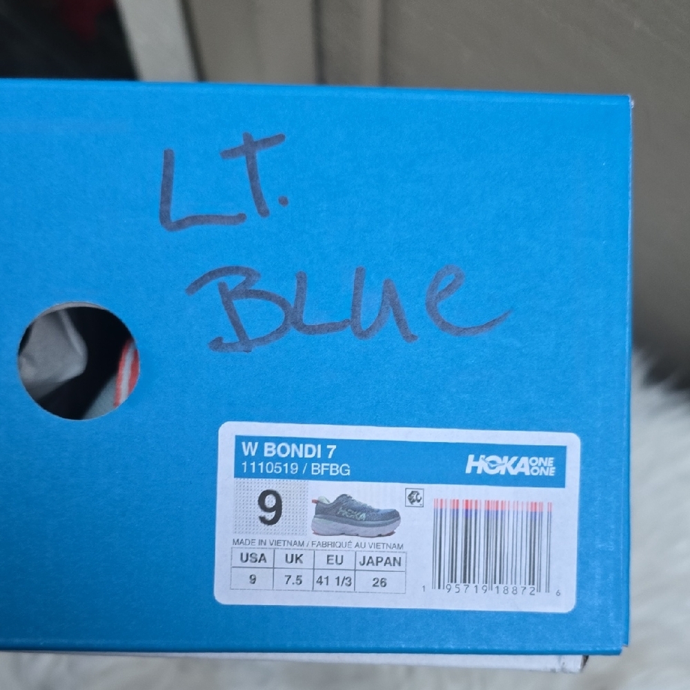 Hoka Bondi 7 Women's 9 Light Blue New In Box - Picture 4 of 9
